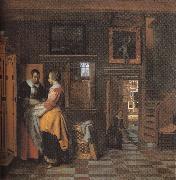Pieter de Hooch The linen cupboard oil painting artist